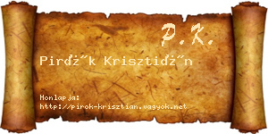 Pirók Krisztián névjegykártya